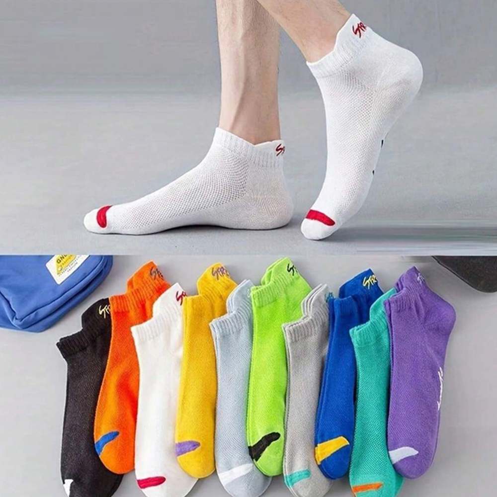 5/10/20/30 paires hommes cheville chaussettes à la mode lettre sport Style anti-odeur absorbant la sueur respirant Invisible chaussettes de course