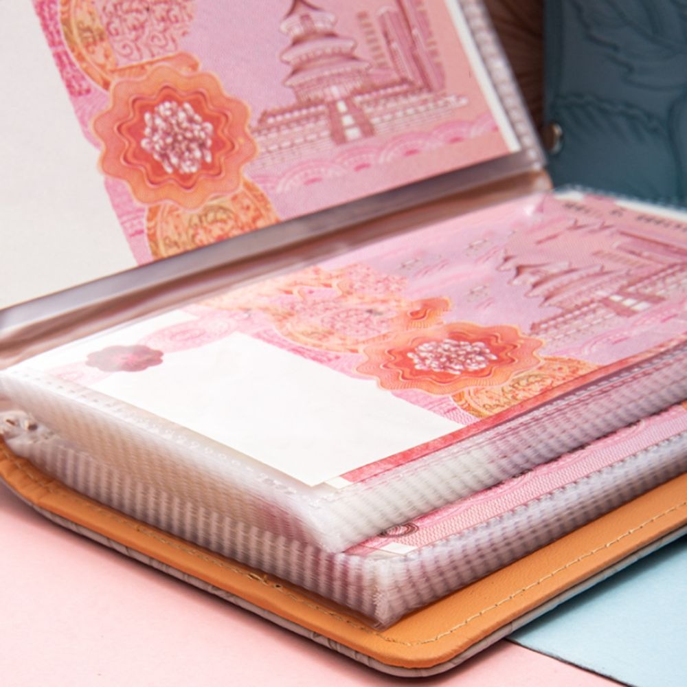 50 Blatt Geld sparen Binder PU Leder Sparhandbuch Budget Binder mit Schloss Prägung Blume Bargeld Umschläge Planer Organizer