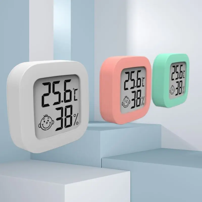 Mini Digital LCD Termômetro e Higrômetro, Interior Alta Precisão, Sensor de Temperatura, Higrômetro Doméstico