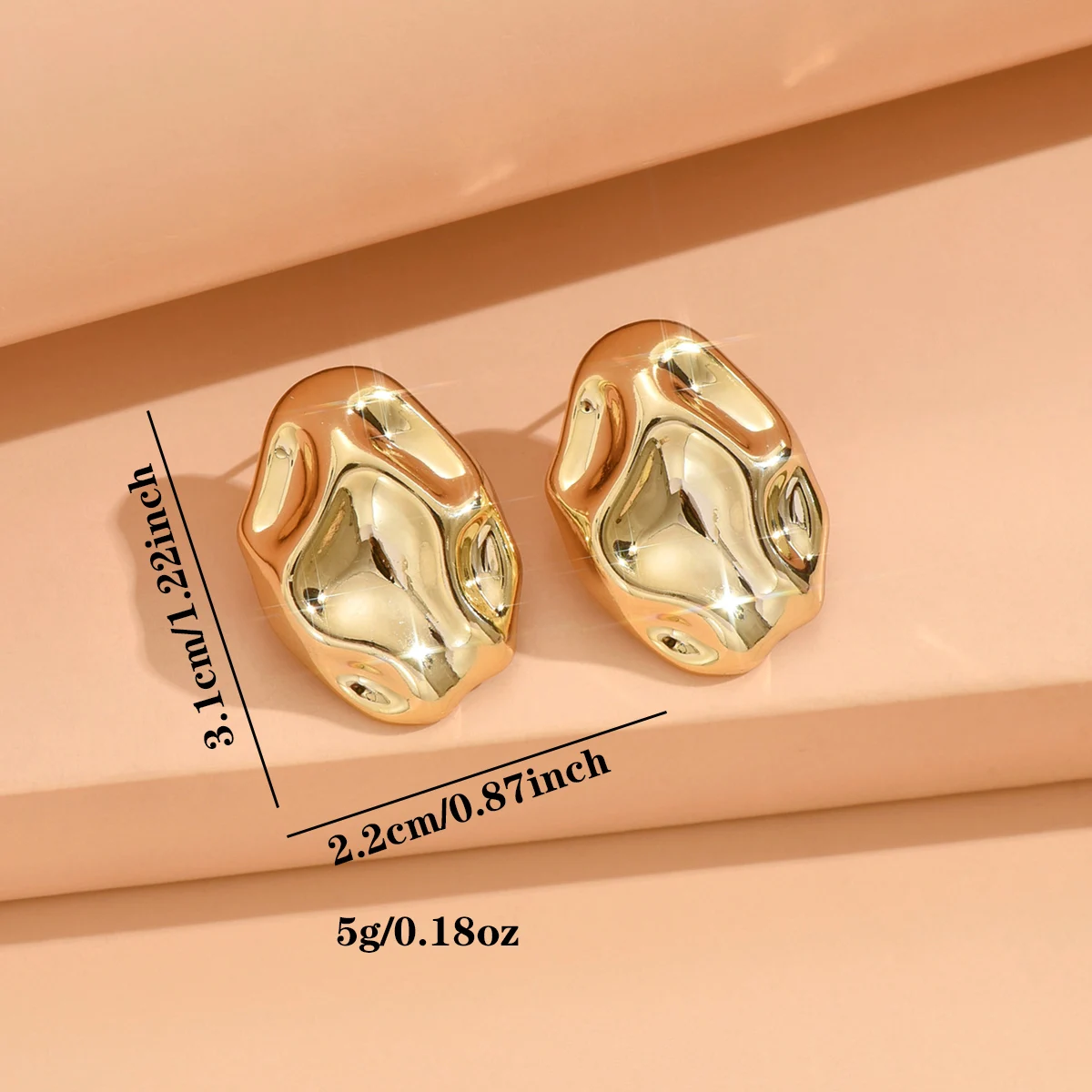Vintage Gold Color Flower Stud Earrings for Women Fashion Geometric Petals Piercing Earring Trendy Luxury Party Jewelry