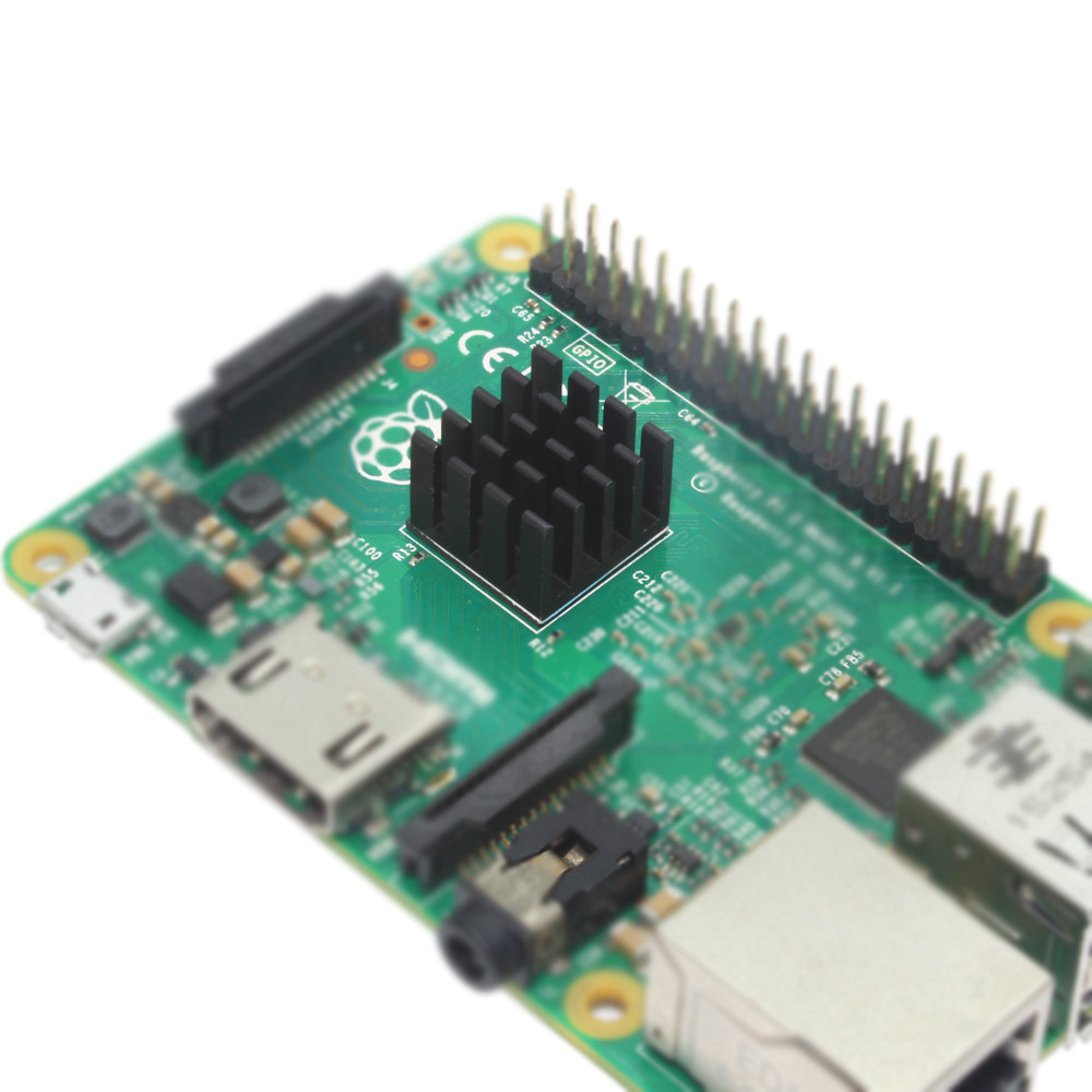 Dissipador de calor de alumínio para chip eletrônico ic ram mos dinamron raspberry pi resfriamento com fita condutora térmica