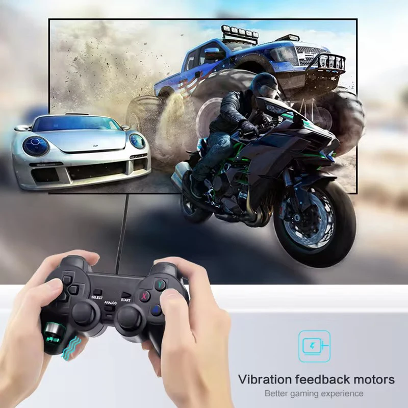 DATA FROG Vibration Joystick Wired USB PC Controller Für PC Computer Laptop Für WinXP/Win7/Win8/Win10 Für Vista Schwarz Gamepad