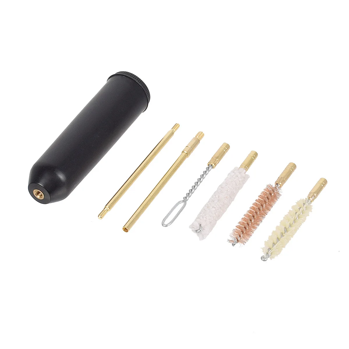Herramientas de limpieza de 9 mm, pistola de cepillo de limpieza, cepillo de alambre de acero, cepillo de cerdas, cepillo de algodón, cabezal de cepillo