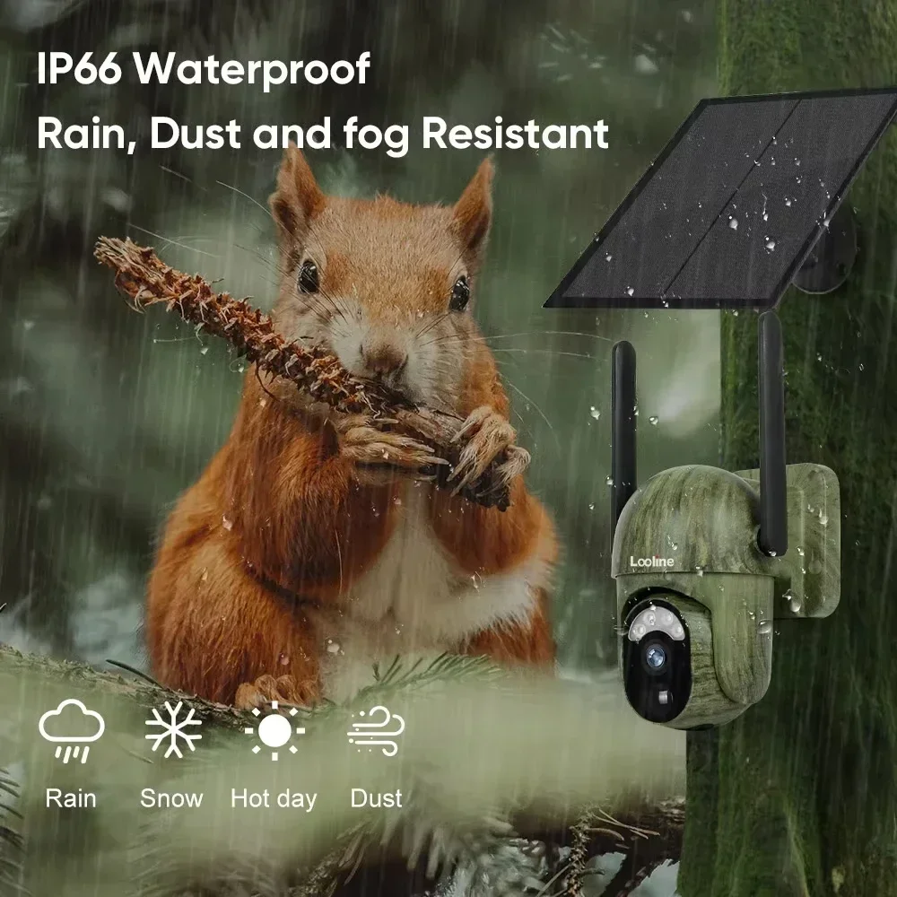 4MP 4G/WIFI Solar Security Camera Wireless Outdoor WiFi Human/Animal Detection 2-Way Talk IP66 Waterproof Wildlife Solar Camera