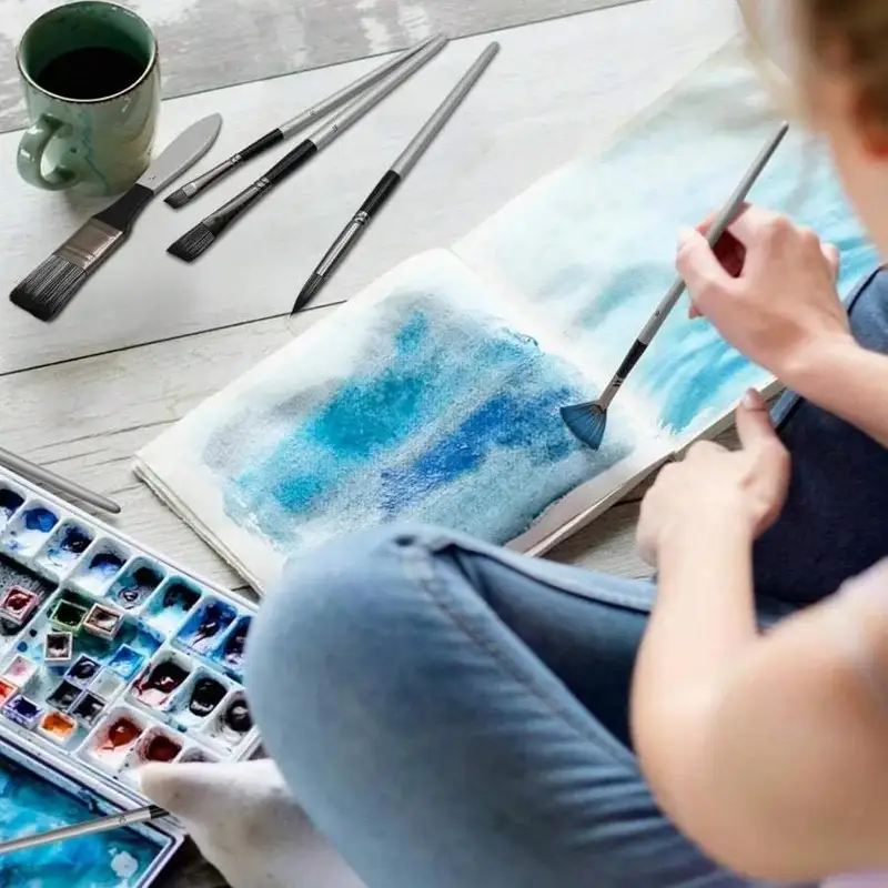 Penselen, acrylverfpenselen, penselenset van 24 stuks voor acrylverf, olieverf, aquarel