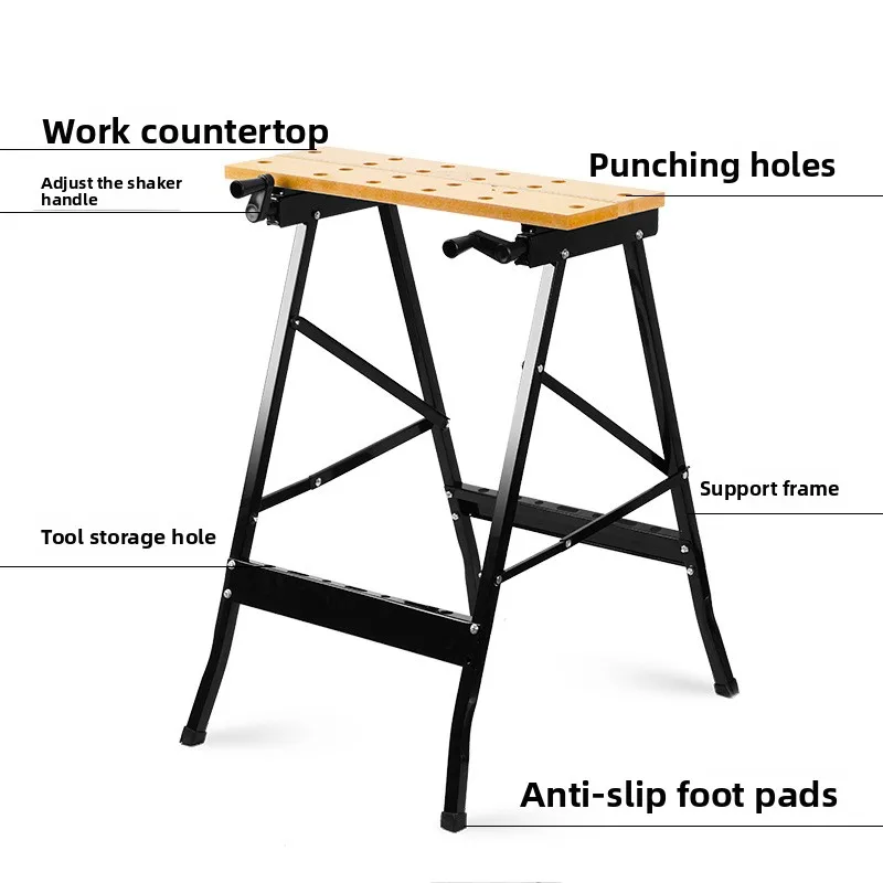 Workbench งานไม้มัลติฟังก์ชั่นพับ Flip-Flip งานไม้ Workbench เห็นตารางแบบพกพาเลื่อยไม้