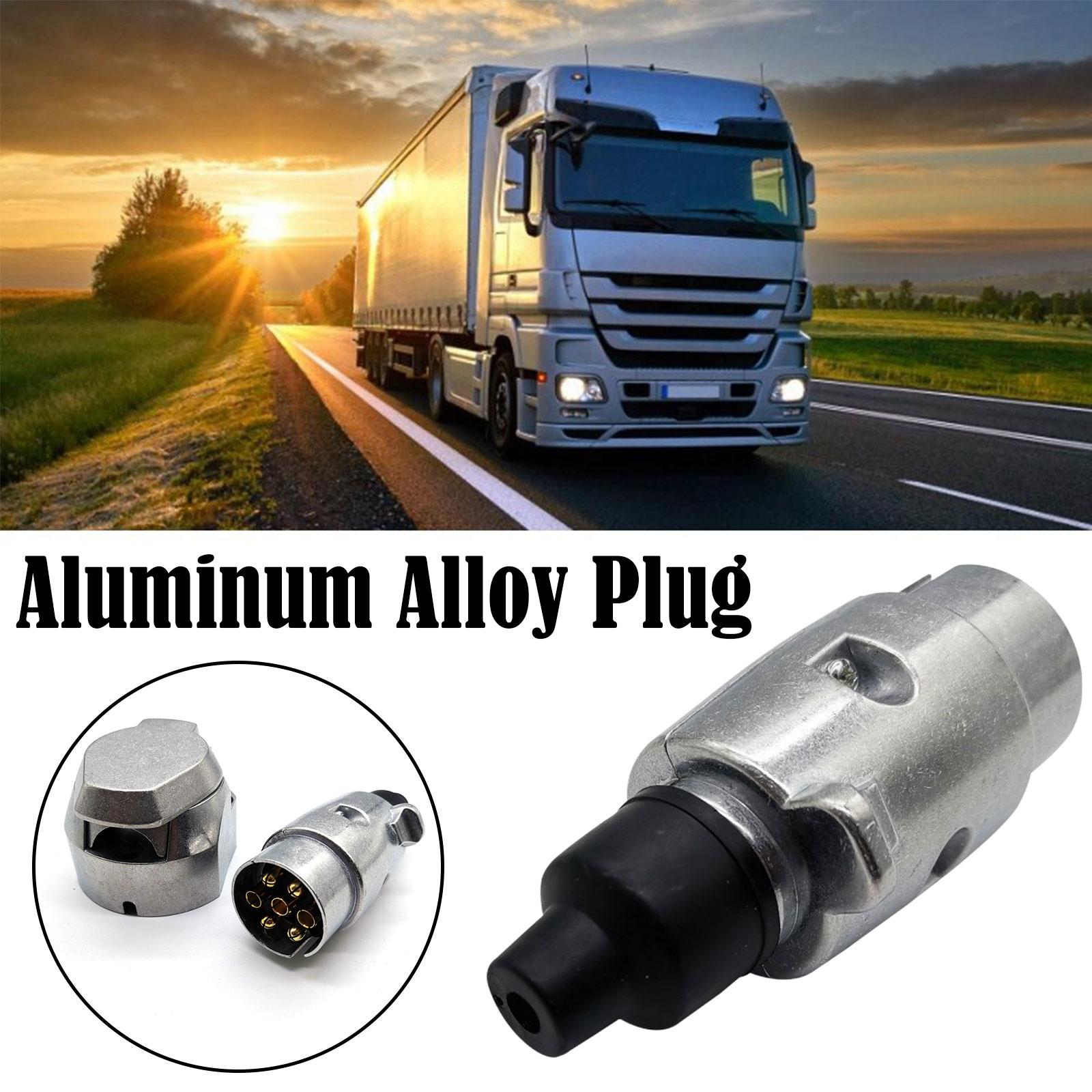 Langlebiger 7-poliger Stecker aus Aluminium legierung Anhänger LKW Abschlepp elektrik 12-V-Stecker EU-Stecker Profession eller Ersatz für LKW