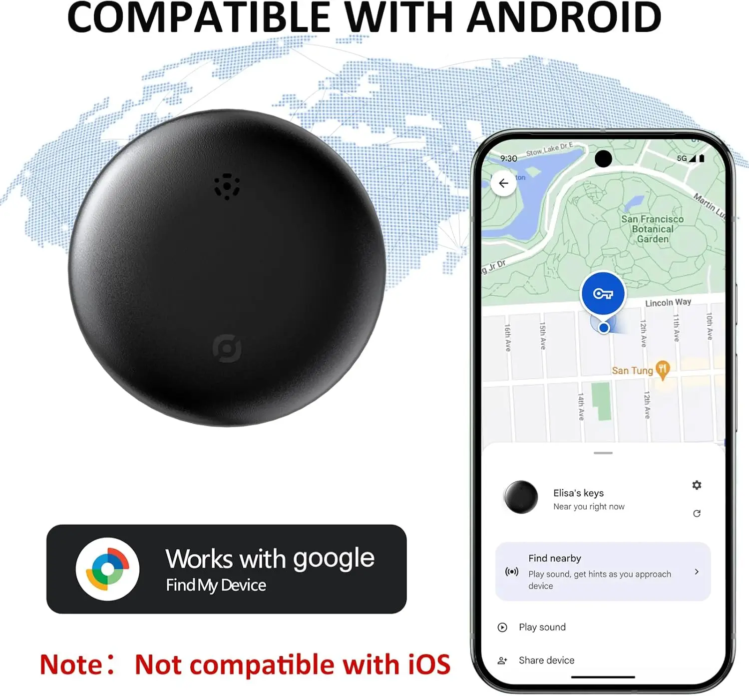 Mini Smart Tracker Geeigneter Android Finder Locator zur Verbindung mit Airtag Google Find Hub Device Anti Loss Aviation Tag
