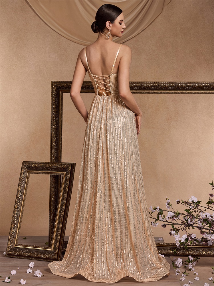 Elegante sexy backless pailletten avondjurk lang 2025, zeemeermin formele jurk vrouwen bruiloft jurken caicktail afstuderen prom