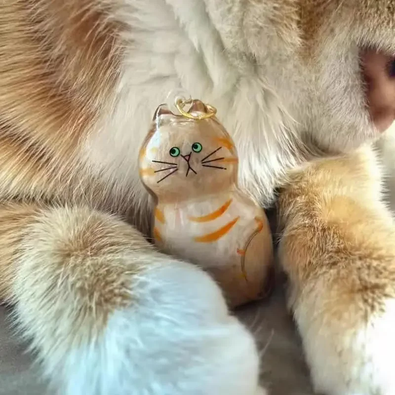 Capsule transparente de collecte de cheveux de chat/chien, porte-clés Kawaii commémoratif pour animaux de compagnie, chat, chien, accessoire pendentif à faire soi-même