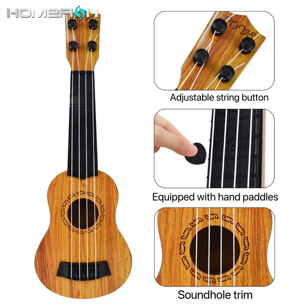 Brinquedo de guitarra infantil ukulele de 35cm pode ser usado para jogar instrumentos elementares com pás simulando brinquedos musicais yukrili