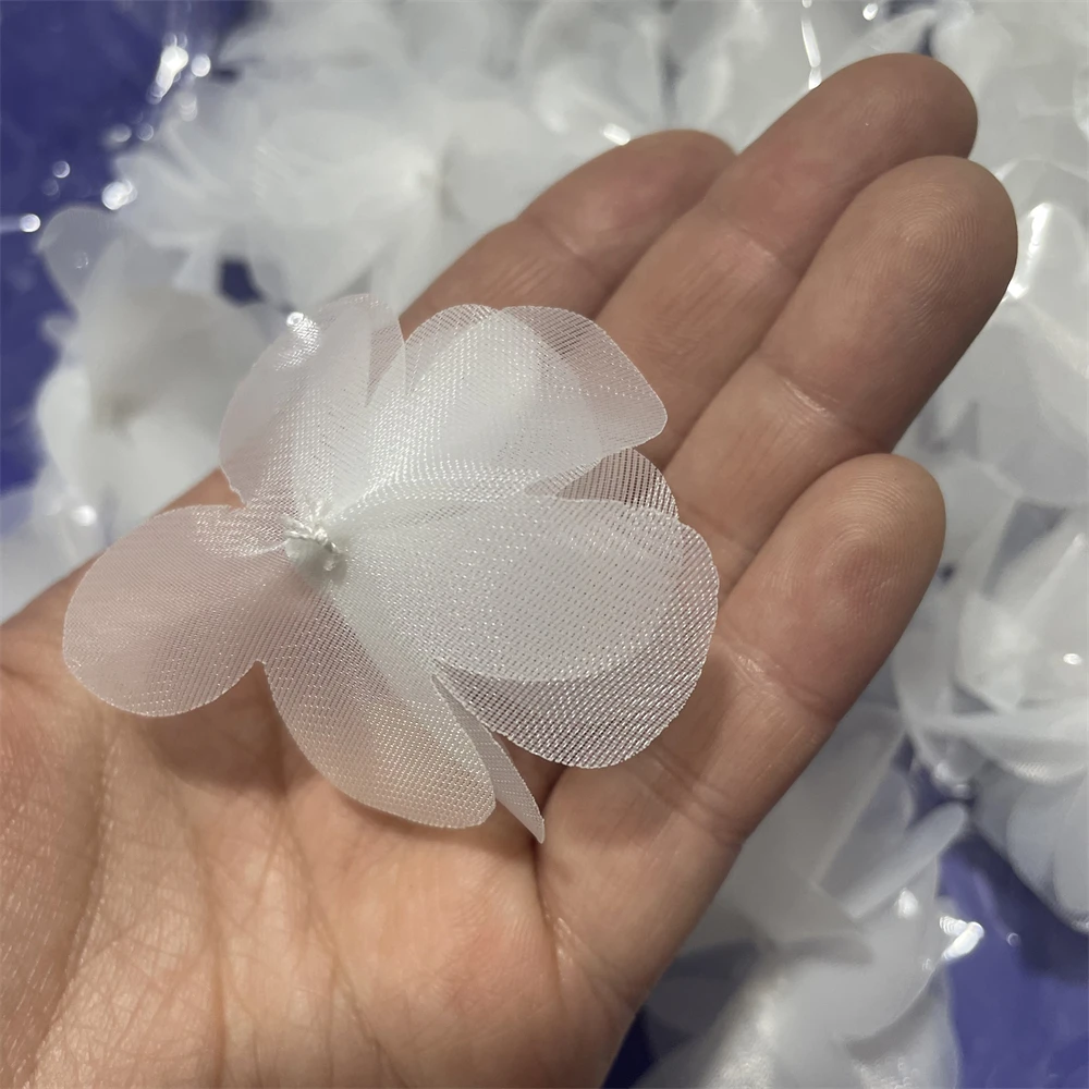 3D 花びらブライダルベール用手作り花ホワイト/アイボリー 4 センチメートル/6 センチメートル 100 個/バッグ