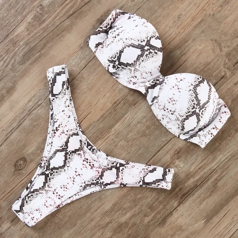 Maillot de bain Bikini femme maillot de bain Sexy string à volants ensemble Bikini Push Up maillot de bain femme brésilien léopard maillot de bain Tankini