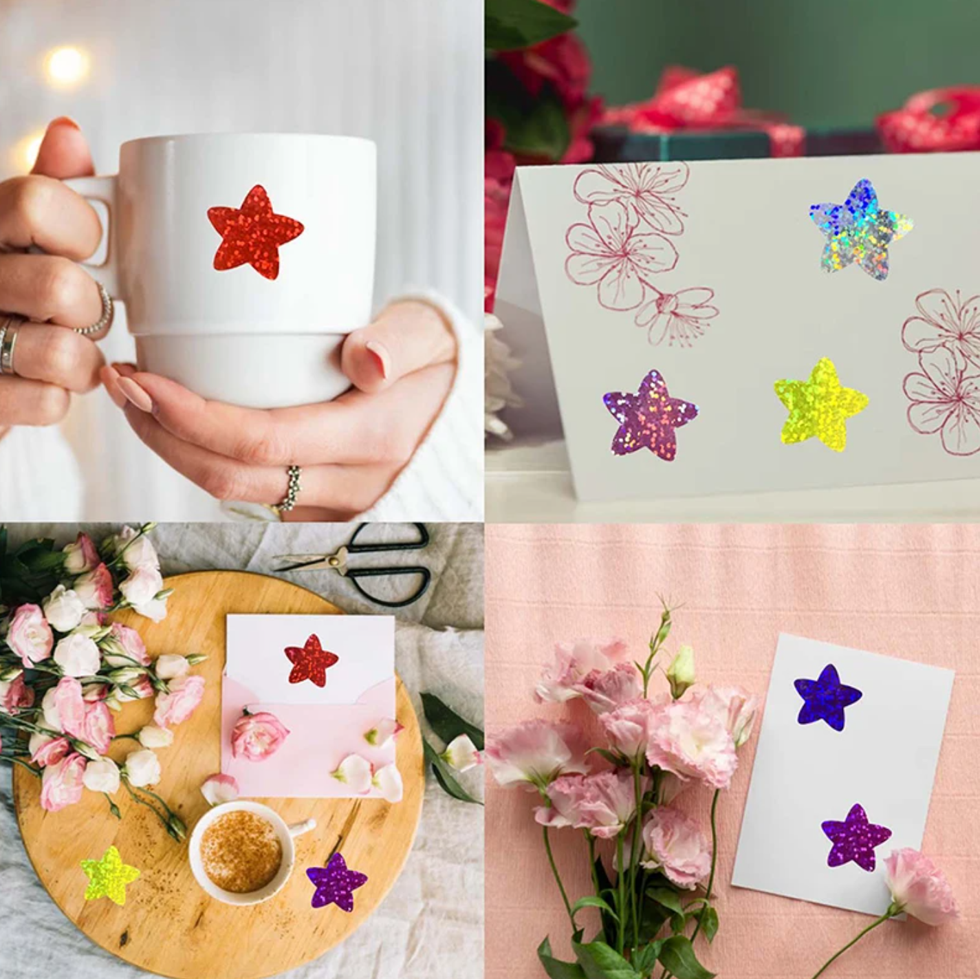 子供の報酬レーザーステッカー、ウォールクラフト、教室の学用品、500個用のホログラフィック毒ステッカー