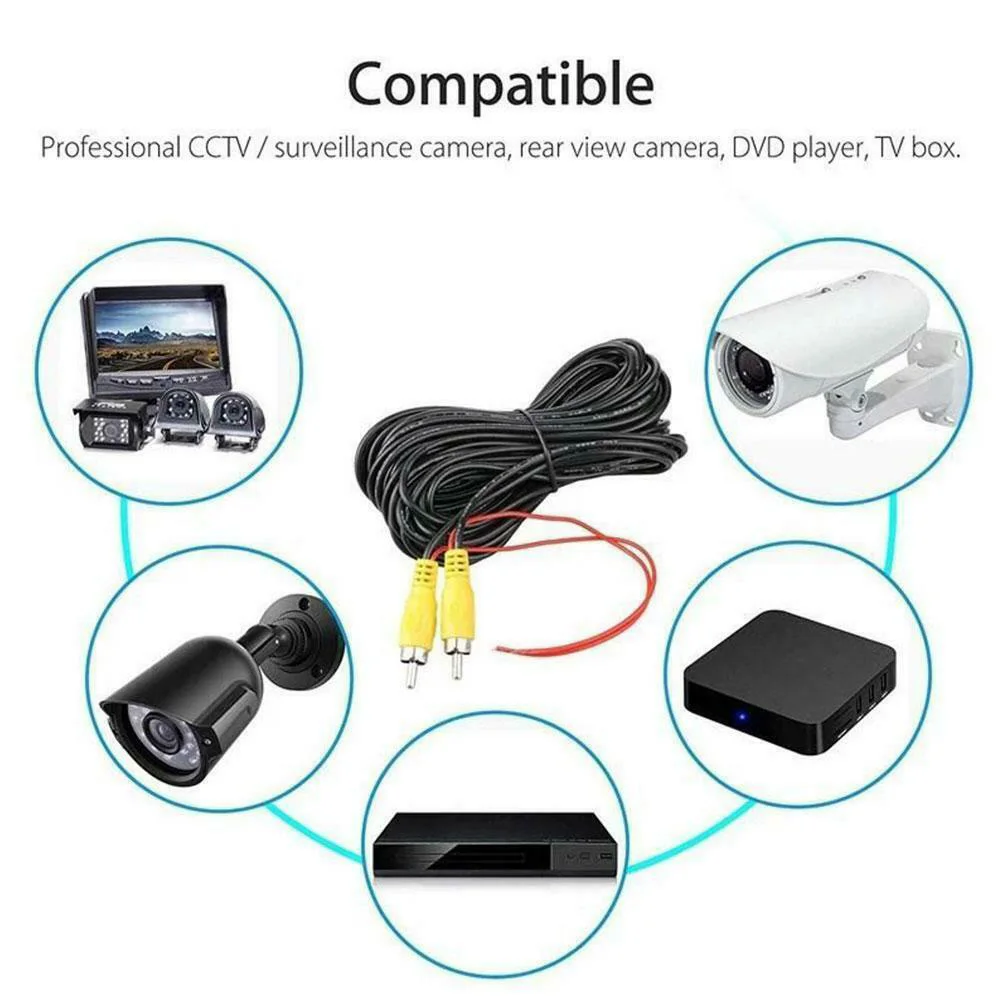 6m RCA Video Cable Car Reversing RearView Parking Camera Video Cable Car DVD All-in- Display Camera Display Input Interface
