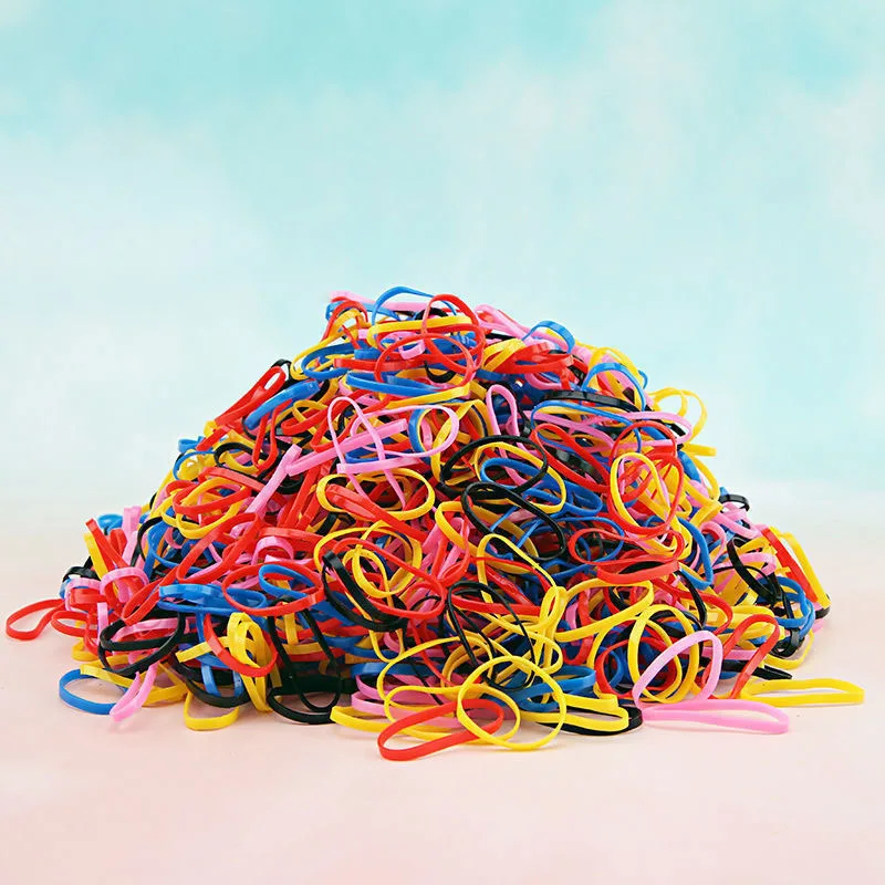 1000 pezzi fasce per capelli usa e getta colorate ragazze elastico in gomma per bambini coda di cavallo fascia per capelli accessori per capelli per bambini