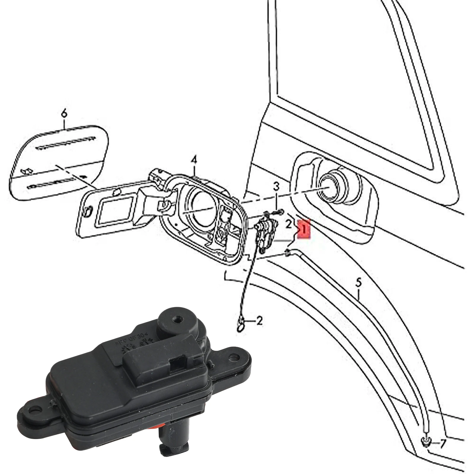 8V0862159 Fuel Box Filler Door Control Actautor Motor For Audi A1 A7 A8 Q3 Q7 A3 S3 A4 Avant A6 Allroad 8V0862159A 8V0862153B