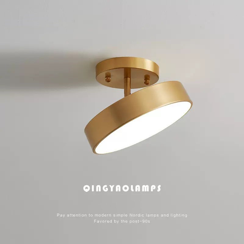 Moderne LED-Decken leuchte Kupfer lampe für Schlafzimmer Wohnzimmer Licht nordischen runden Gold schwarz Eingangs bereich Korridor Gang Dekor Leuchte