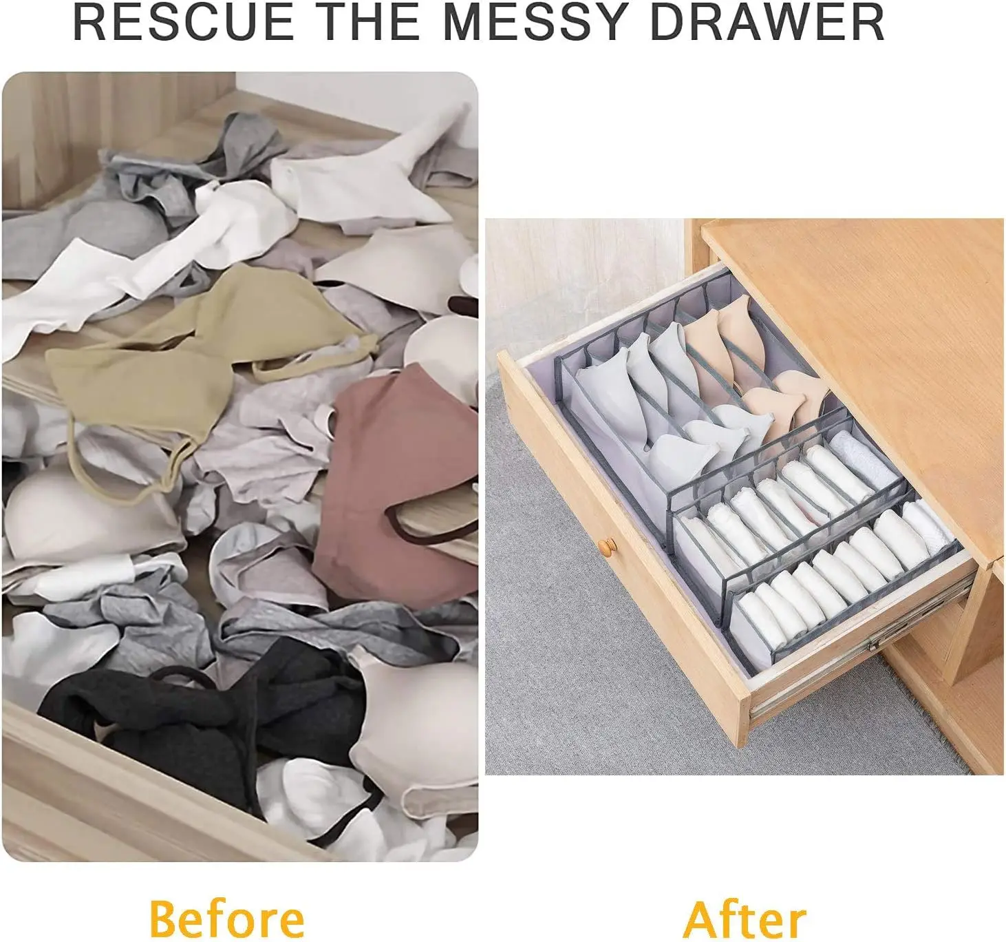 1pc Underwear Drawer Organizer Storage Box Foldable Closet Organizers Drawer Divider Storage Boxes For Underpants Socks Bra