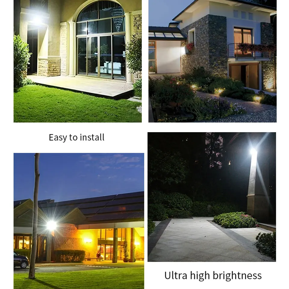 LED Flood Light PIR Motion Sensor 10W 20W 30W 50W 100W 150W 200W 300W AC220V IP66 Wodoodporny reflektor uliczny Reflektor zewnętrzny
