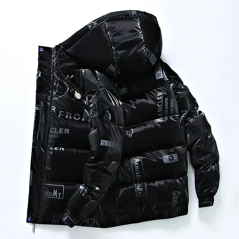 Chaqueta de plumón para hombre, abrigo coreano con capucha, color negro claro, novedad de otoño e invierno, 2024