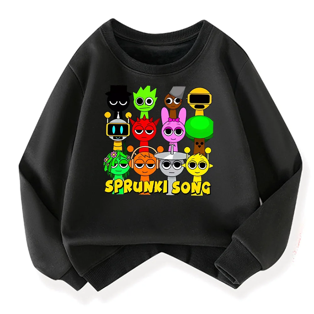 Sprunki 까마귀 패션 키즈 Incredibox 까마귀 따뜻한 스웨터 어린이 겨울 부드러운 의류 만화 면화 두꺼운 까마귀