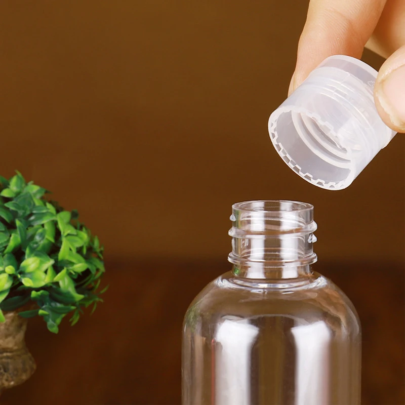 50pcs 20ml 30ml 50ml 100ml Plastic Squeeze Bottle with Flip Cap PET Lotion Shampoo Bottle Empty Cosmetic Sample Container Travel