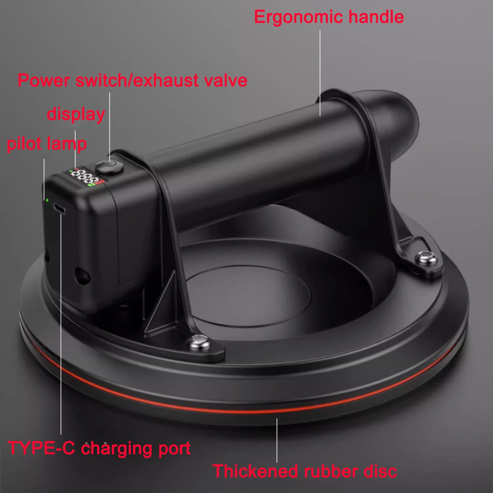 Elektrische vacuümzuignap 8 inch 250 kg draagvermogen Zware vacuümheffer voor granieten tegels Glas Handmatig heffen Powerfu