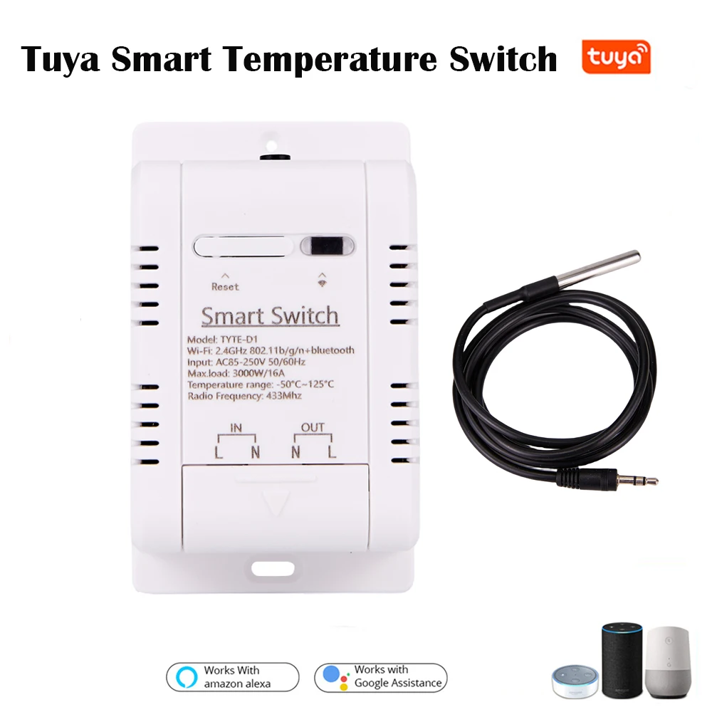 Wifi smart switch licht ac farm 16a 3000w google home alexa intelligenter thermostat alexa tuya ewelink smart temperatur schalter