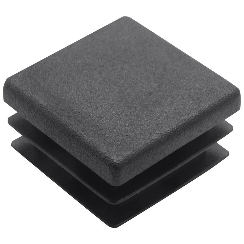 100pcs Plastic Square Tube Inserts End Blanking Caps 20mm X 20mm Black