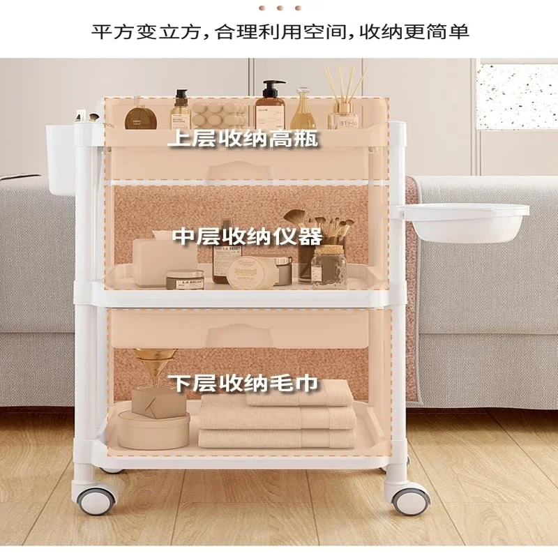 Rolling Beauty Salon รถเข็นและ Tattoo Storage Cart Lash Chariot Multi-Layer Tool Organizer สําหรับ Salons