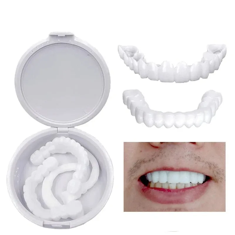 Impiallacciature per denti Protesi sbiancanti Bretelle Copertura temporanea per denti finti Sorriso perfetto Kit per protesi dalla vestibilità comoda