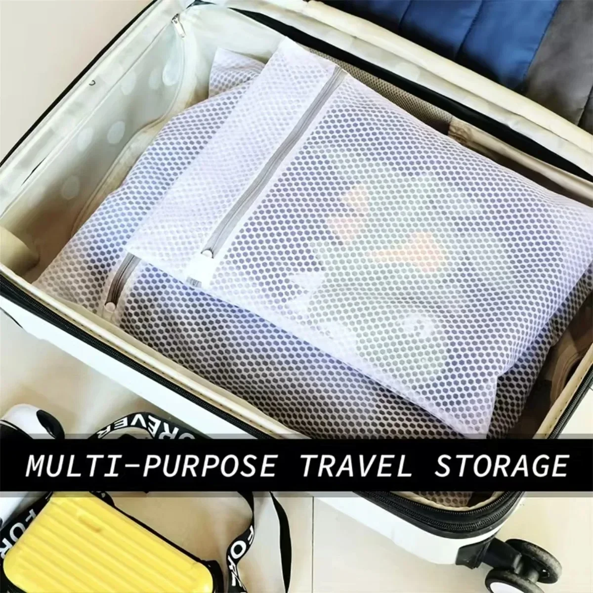 Borse per biancheria in rete a nido d'ape per delicate, tessuto a rete Borsa per lavaggio delicata durevole e riutilizzabile Borsa per organizzazione da viaggio per lingerie