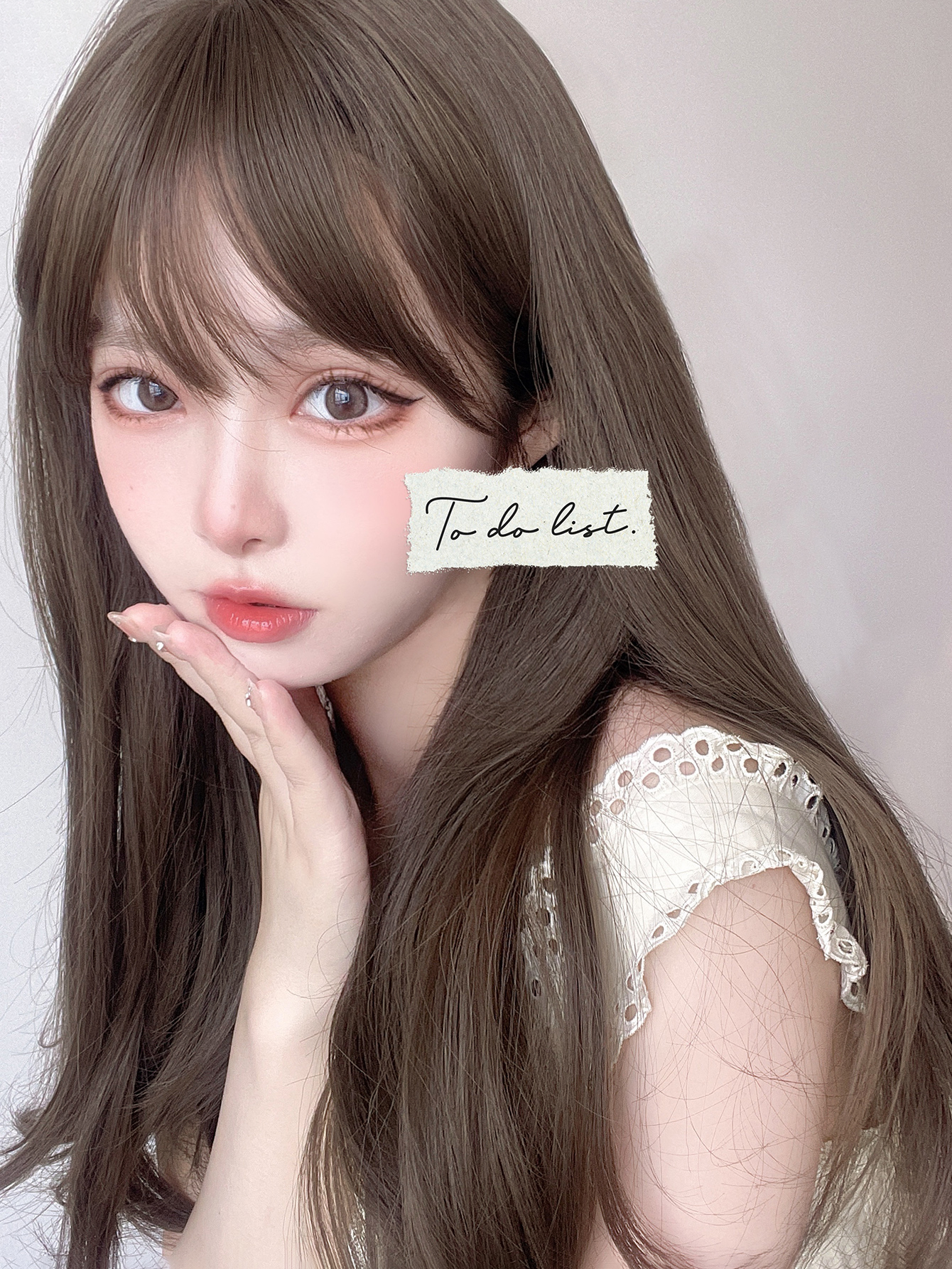 女性用合成ウィッグ,フリンジ付き人工毛,長くて自然なストレートヘア,耐熱性,日常使用,ドラッグクイーン,24インチ