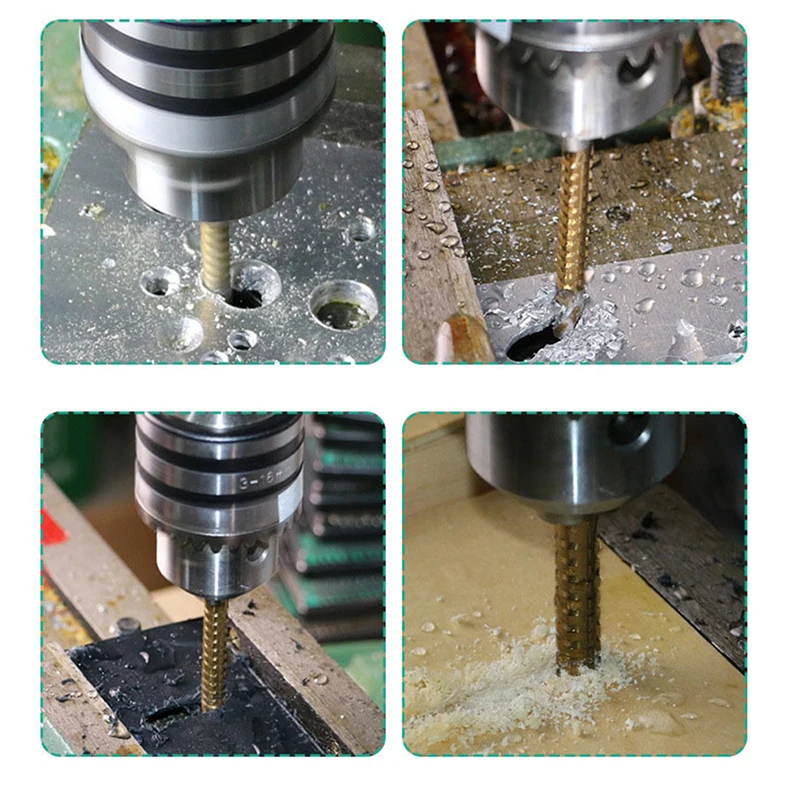 SenNan 6pc Cobalt Drill Bit Set Spiral Screw Metric Composite Tap Twist Drill Bit Set Multi-function Metal Special Tap Drill Bit