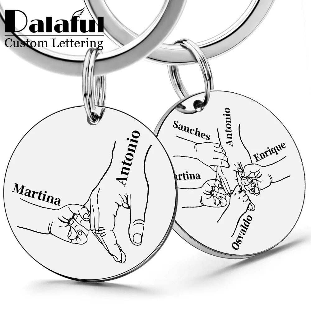 Chaveiro personalizado presentes de amor nome personalizado dia das mães do pai papai mãe chaveiros anéis para papai pingente de chave de carro