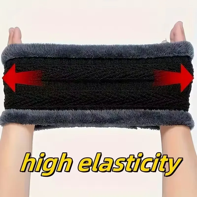 Gorro a prueba de viento para hombre, bufanda, guantes, conjunto de tres piezas para viajes al aire libre, gorro de punto cálido de lana polar, deporte de ciclismo, cálido y a prueba de frío, invierno