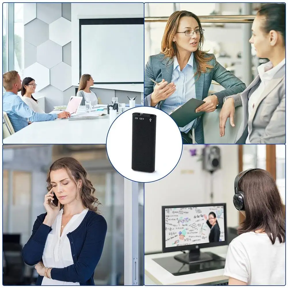 5pcs Public Multimedia Player Digital Mini Voice Recorder with Microphone Portable Recorder Voice Activated for Lecture