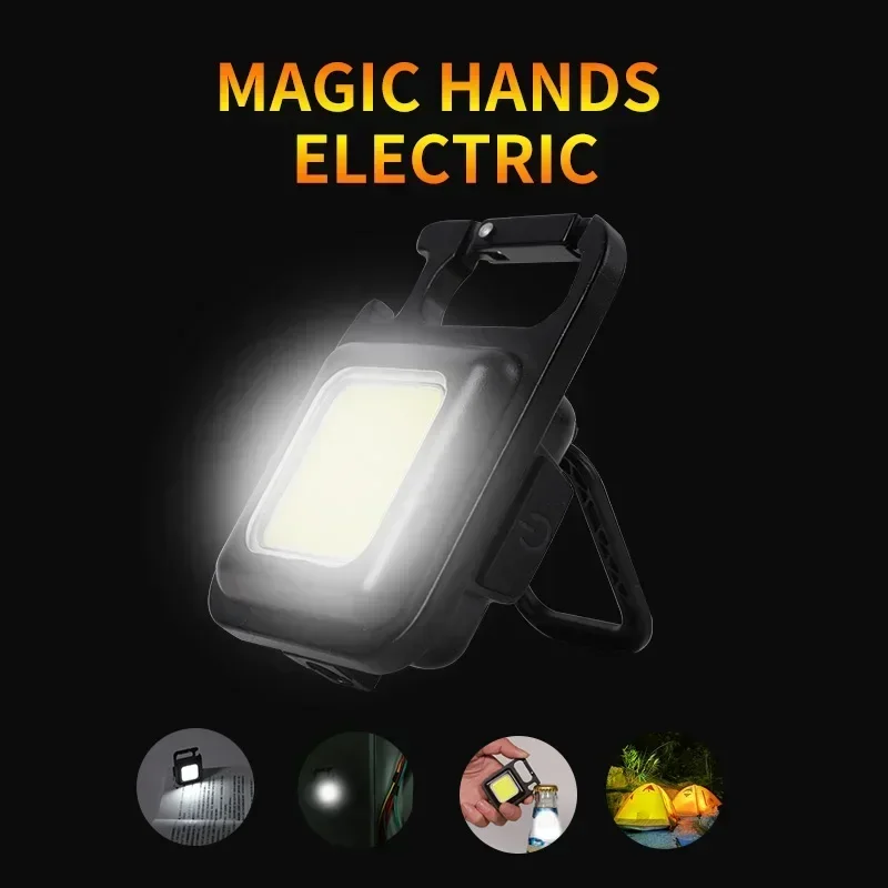Mini linterna LED multimodo TYPE-C carga rápida IP66 impermeable fluorescente cinturón Clip advertencia Camping linterna magnética