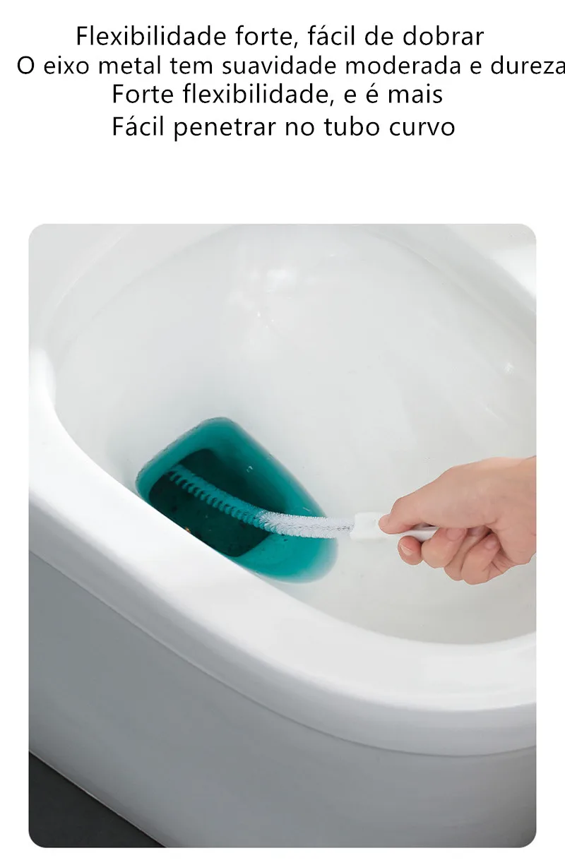 Escova de dragagem para cozinha e banheiro, escova de limpeza longa, limpador de drenagem flexível tampão, ferramenta removedor de furos, esgoto, pia