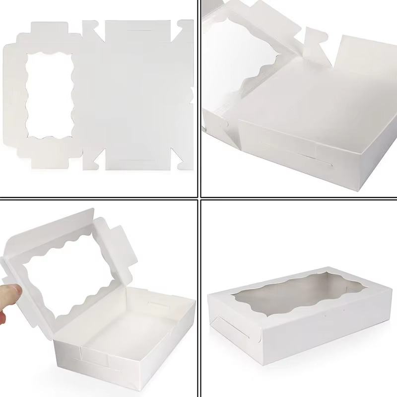 10pcs Cake Boxes With Window Bakery Boxes Pastry Boxes For Cake Pastries Chocolates Cupcakes Birthday Wedding Valentine's Day