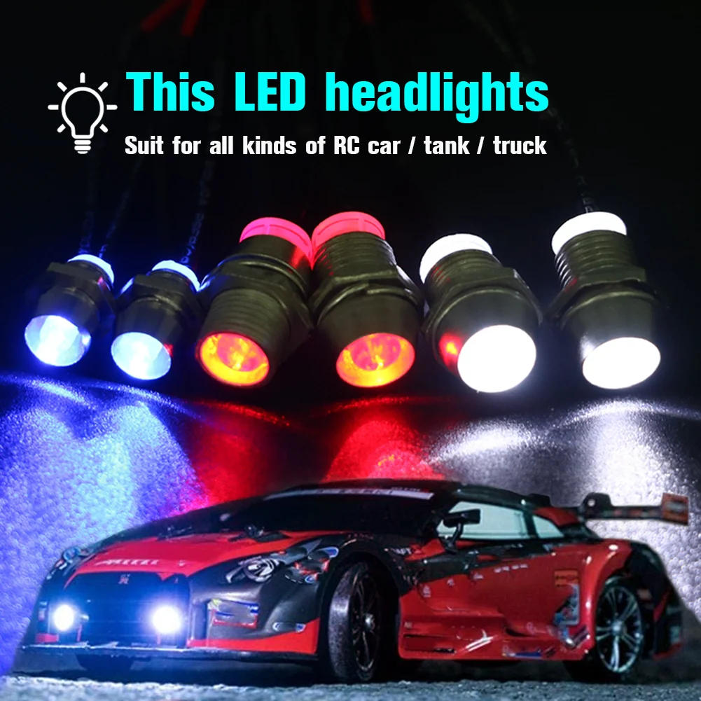 2 / 4 / 6 / 8 luces 70cm de longitud RC LED faros nocturnos faros 3/5mm luz LED para modelo de coche trepador de deriva para coche RC