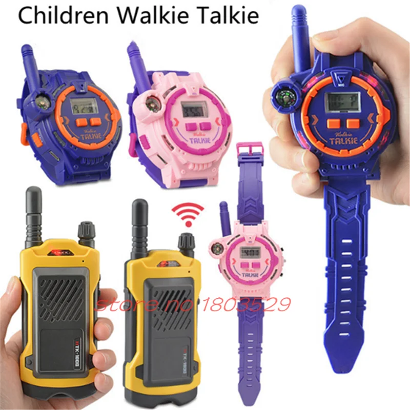 Outdoor Children Interaction Toys Watch Interphone 200M Remote Intercom LED Lights Built In Compass Wrist Watch Walkie Kids Toy