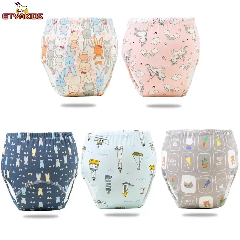Pantalón de entrenamiento para bebé, pañal de tela de algodón suave lavable y reutilizable para niño pequeño y niña, pañal transpirable para primavera y verano