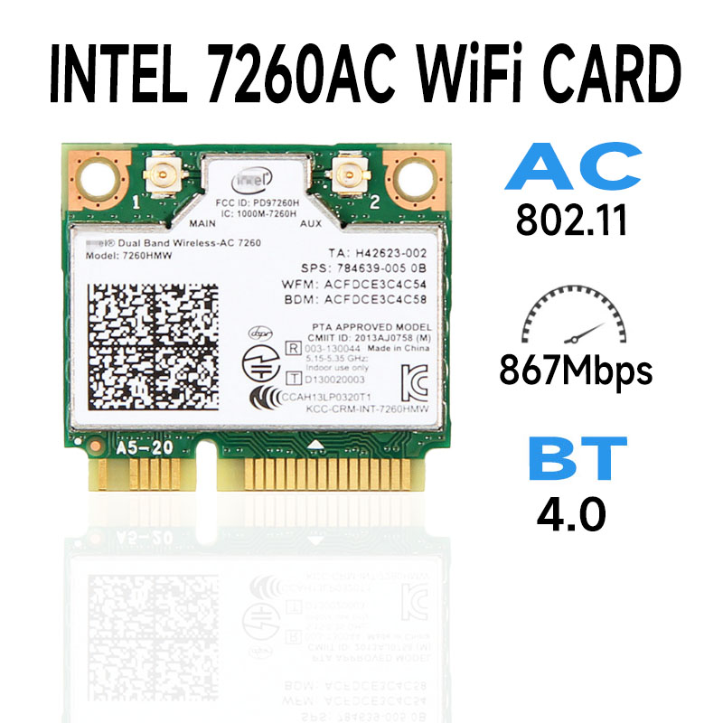 Mini PCI-e inalámbrico de doble banda, bluetooth, wifi, 7260 M + 4.0BT, 867, 7260HMW, intel 7260AC, 7260HMW, 7260AC