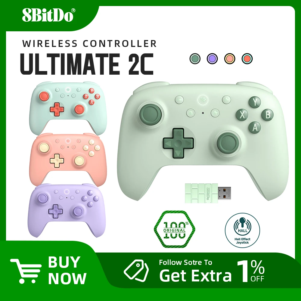 Controlador de juegos inalámbrico 8BitDo Ultimate 2C para PC, Windows 10, 11, Steam Deck, Raspberry Pi, accesorios para mando Android