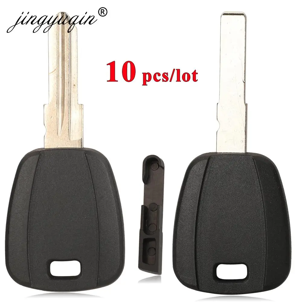 Jingyuqin 10 Uds para carcasa de llave Fiat negro en blanco para llave transpondedor Fiat 500 Ducato sin cortar SIP22 /GT10/GT15R reemplazo de hoja