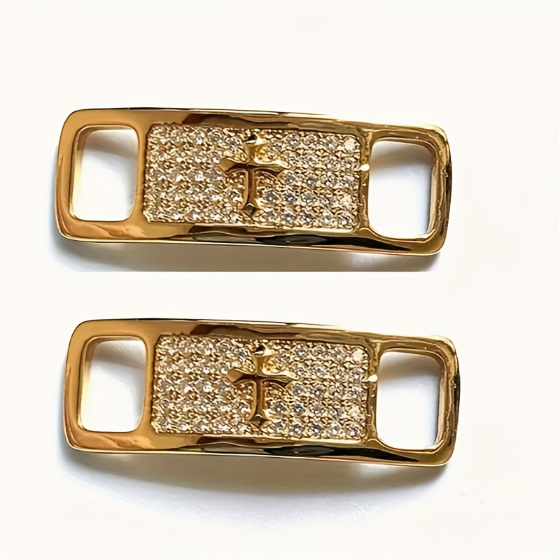 2 hebillas de cordones de aleación elegantes: accesorios de bricolaje de moda para botas y joyas, cordones