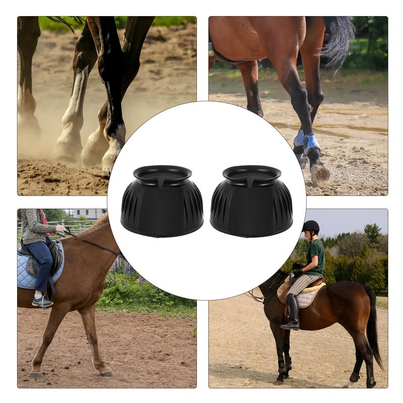 Botas de campana de goma para caballos, 2 piezas, suaves, equipo de protección, accesorios para equipos de entrenamiento