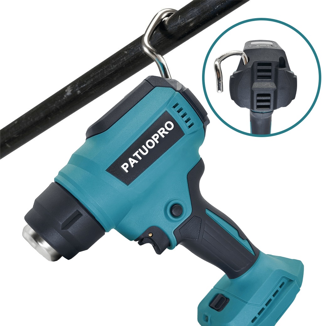 50 ℃   - 550 ℃   Pistola de calor inalámbrica portátil, pistola de aire caliente recargable, temperatura Digital ajustable para batería Makita de 18v